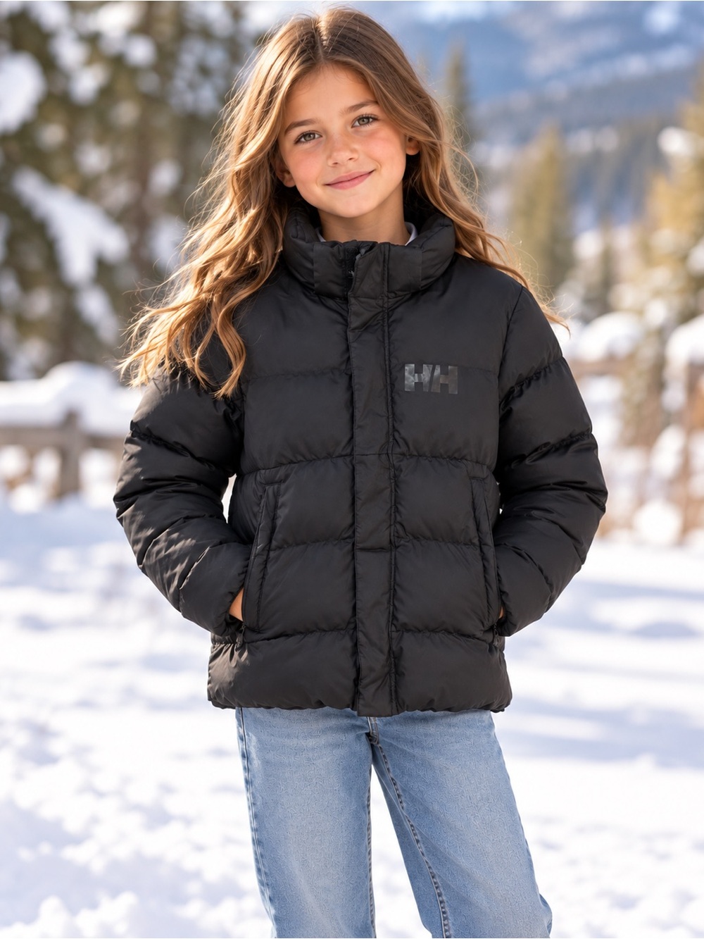Helly Hansen Black Kids Puffer Jacket - Insulated Hooded Coat